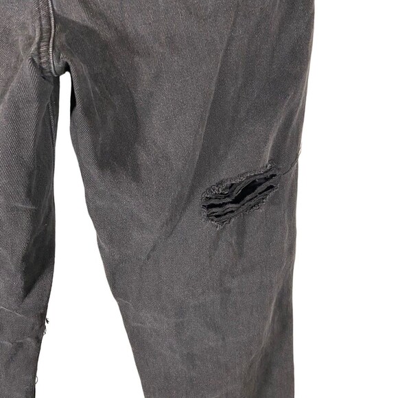 American Eagle Women's Size 2 Mom Straight Jean Distressed Faded Black Denim 90s - Picture 13 of 14